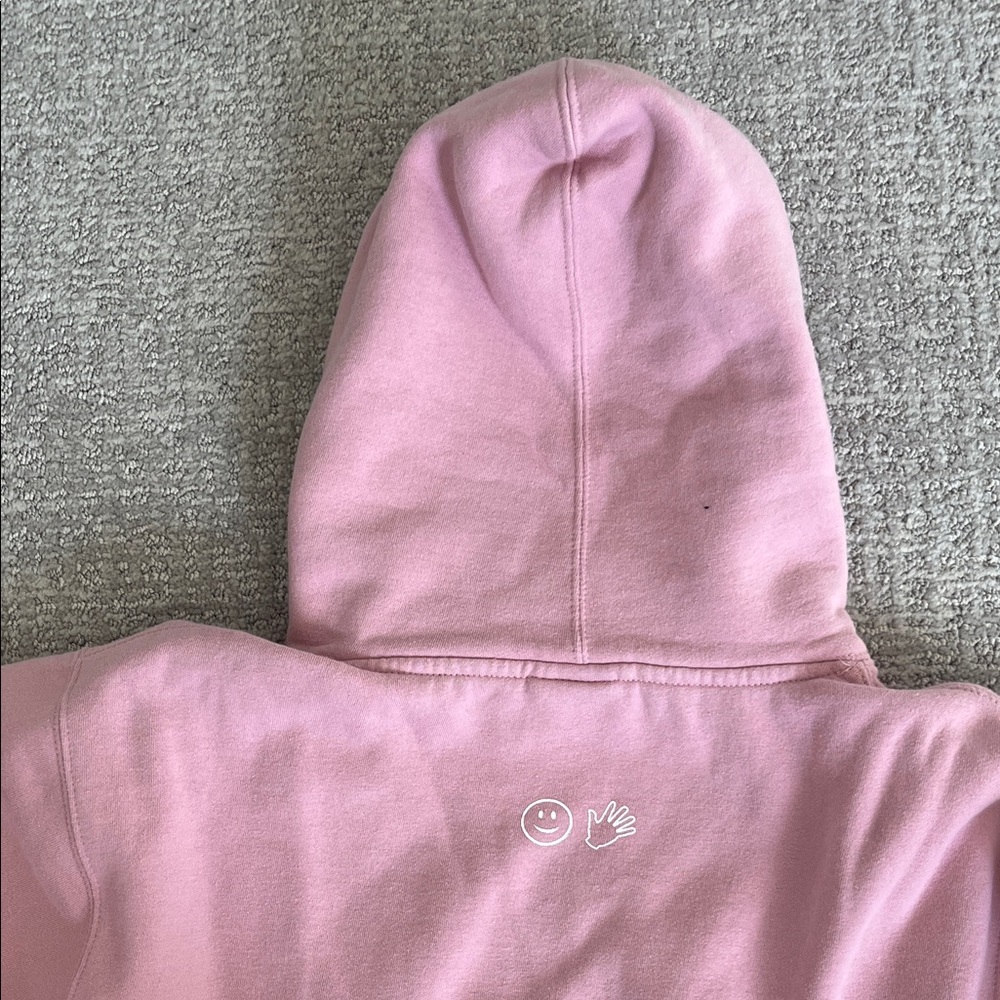 Glossier Blush Pink Hoodie Sweater - Picture 8 of 9